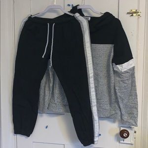 Gray black white sweat outfit